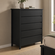 Paiden 5 Drawer Tallboy (Black)