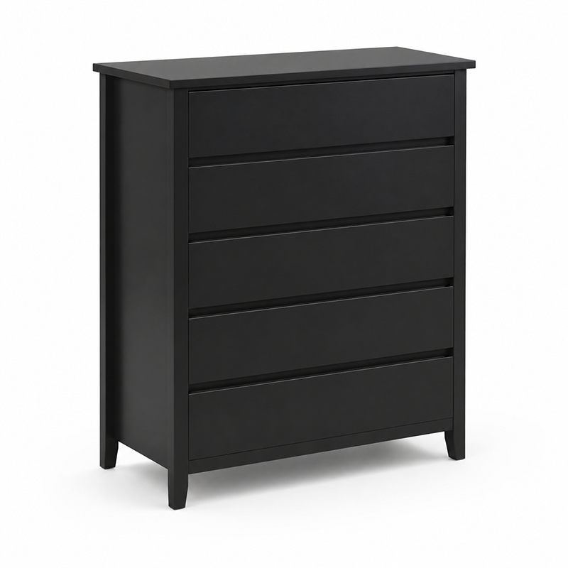 Paiden 5 Drawer Tallboy (Black)