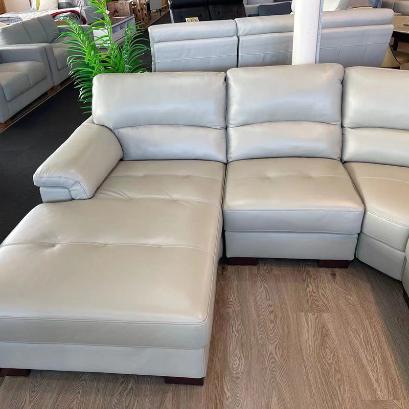 Paisley Leather Corner Suite with Right Chaise Black