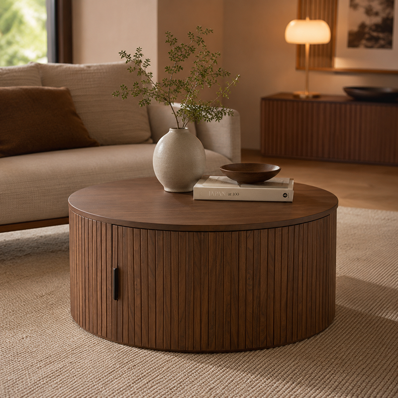 Palliser Round Coffee Table (Black Oak/Natural Oak/Walnut)