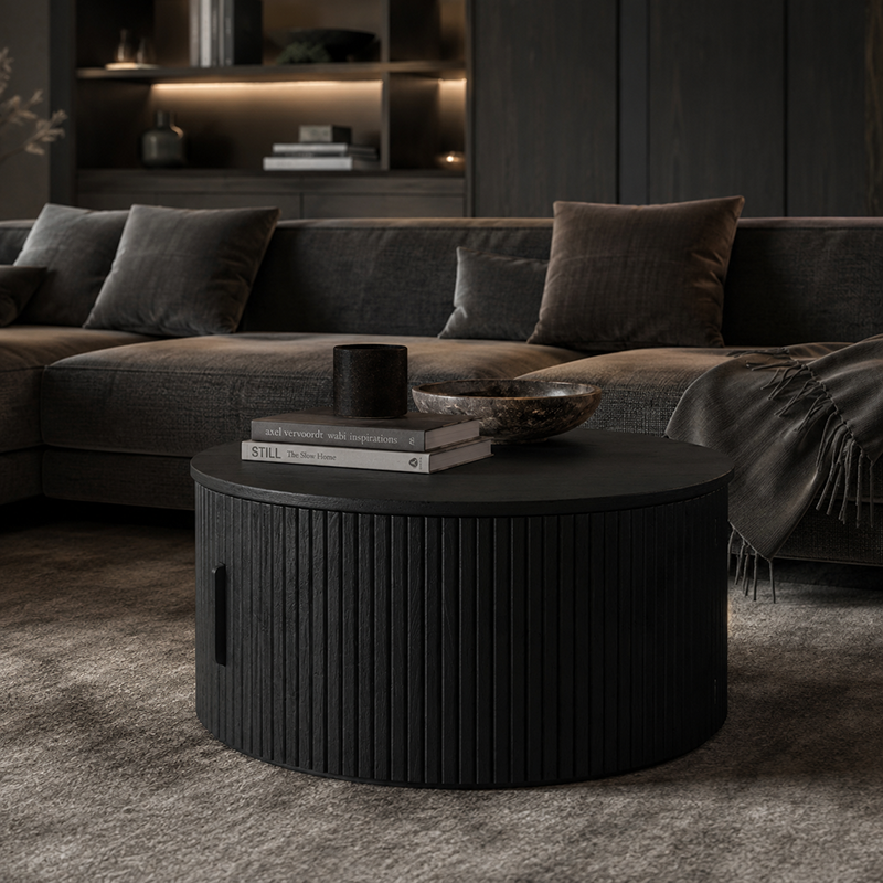 Palliser Round Coffee Table (Black Oak/Natural Oak/Walnut)
