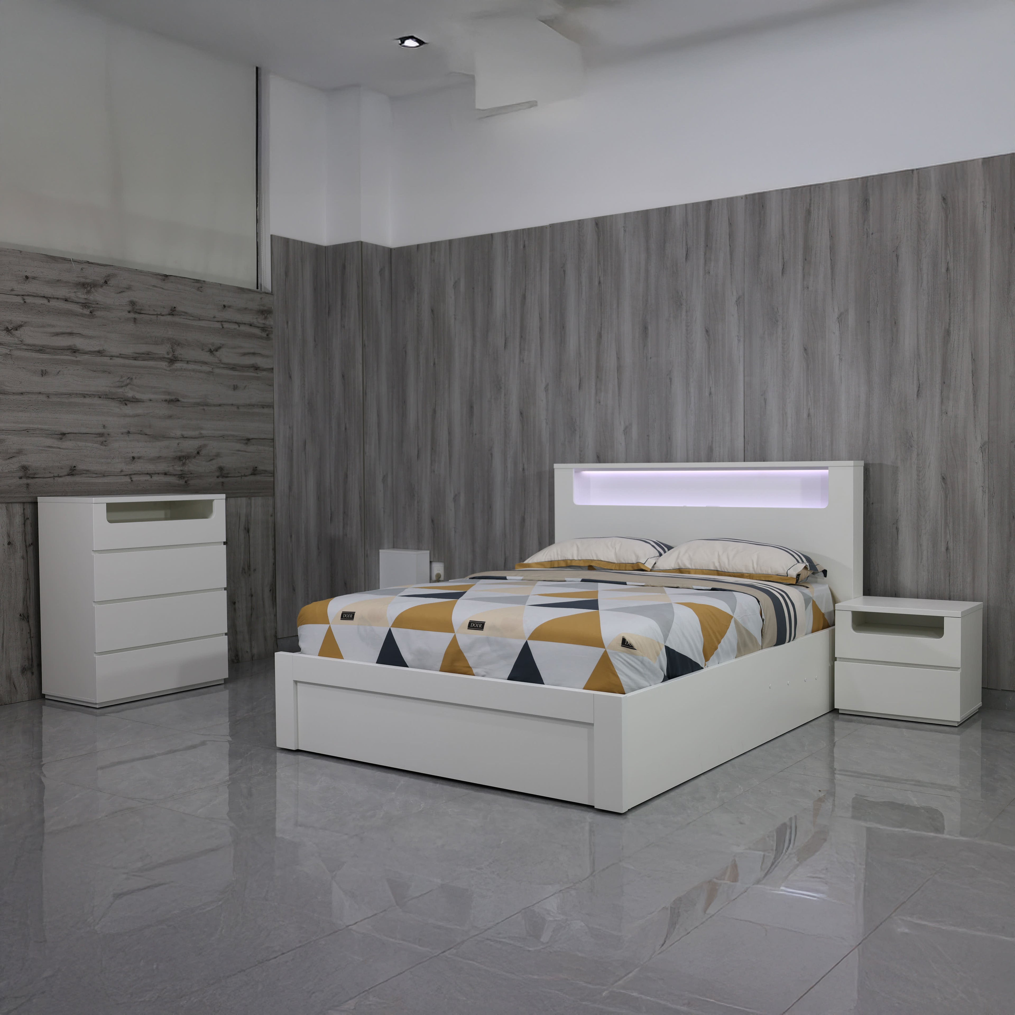 Panama With Gaslift Storage Base With 1 Drawer（White Oak）