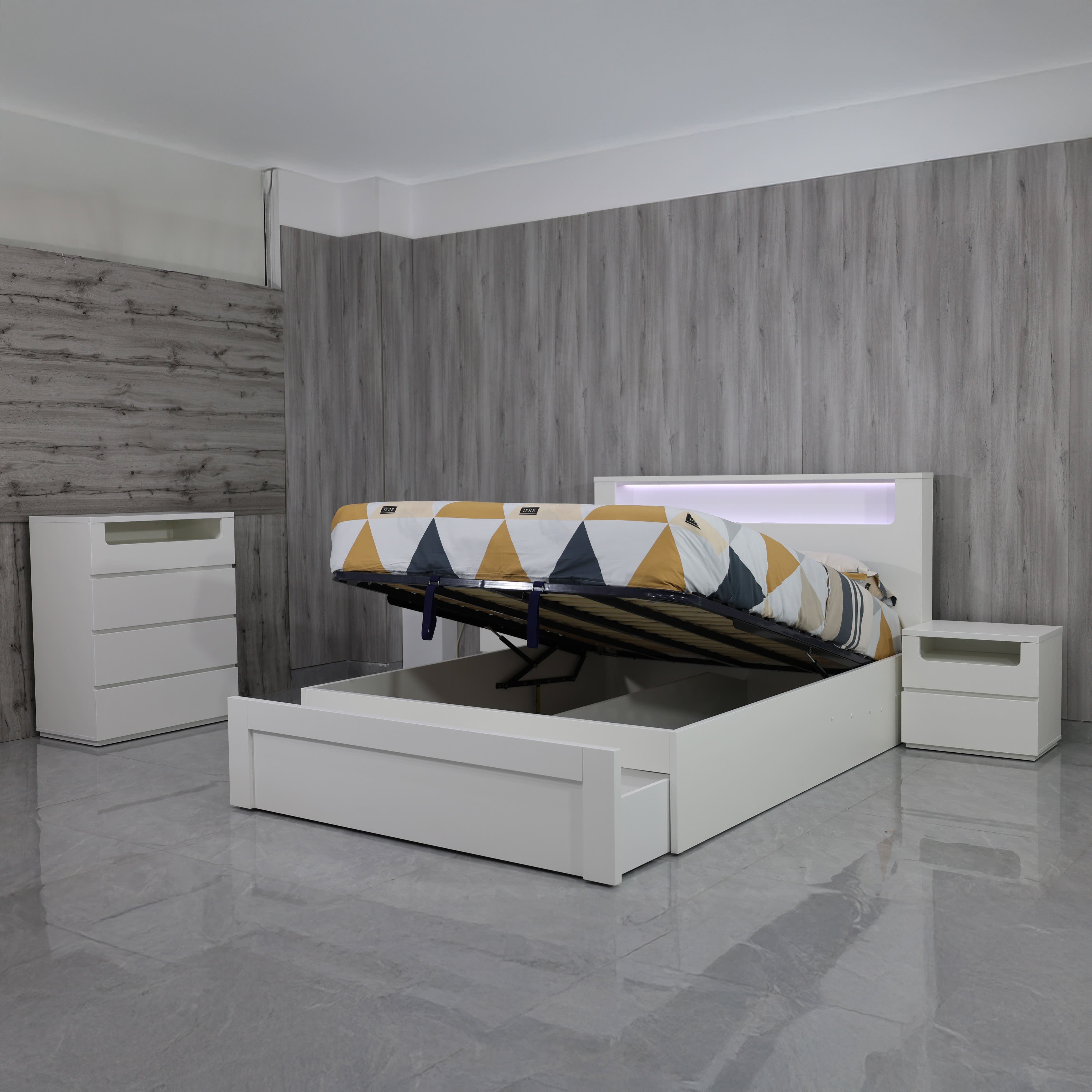 Panama With Gaslift Storage Base With 1 Drawer (White Oak)