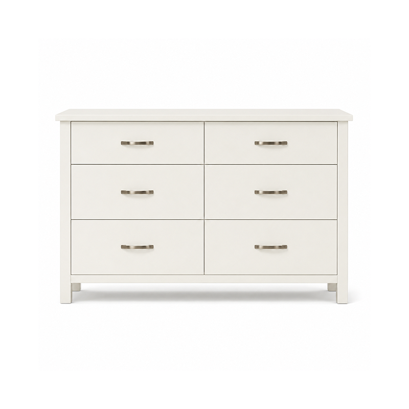 Joanna 6 Drawer Dresser & Mirror (White)
