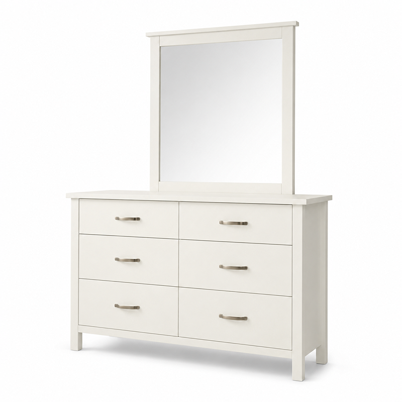 Joanna 6 Drawer Dressing Table / Lowboy & Mirror