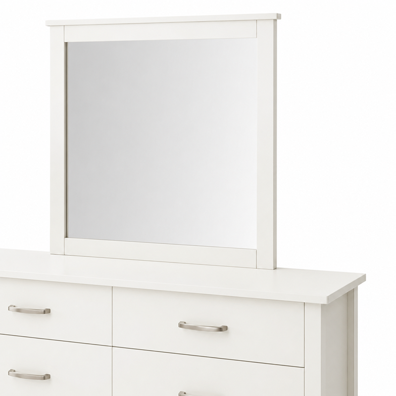 Joanna 6 Drawer Dresser & Mirror (White)