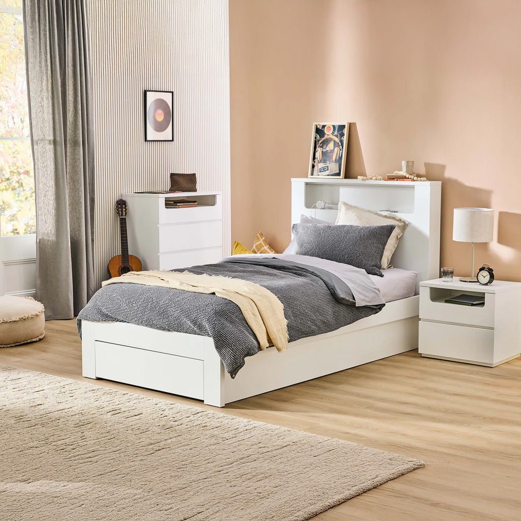 Panama With Gaslift Storage Base With 1 Drawer (White Oak)