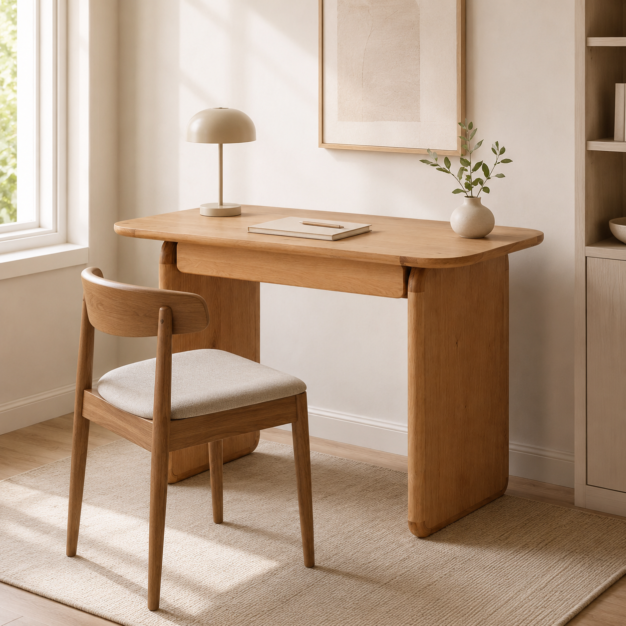 Panel Solid Oak Desk 1250mm