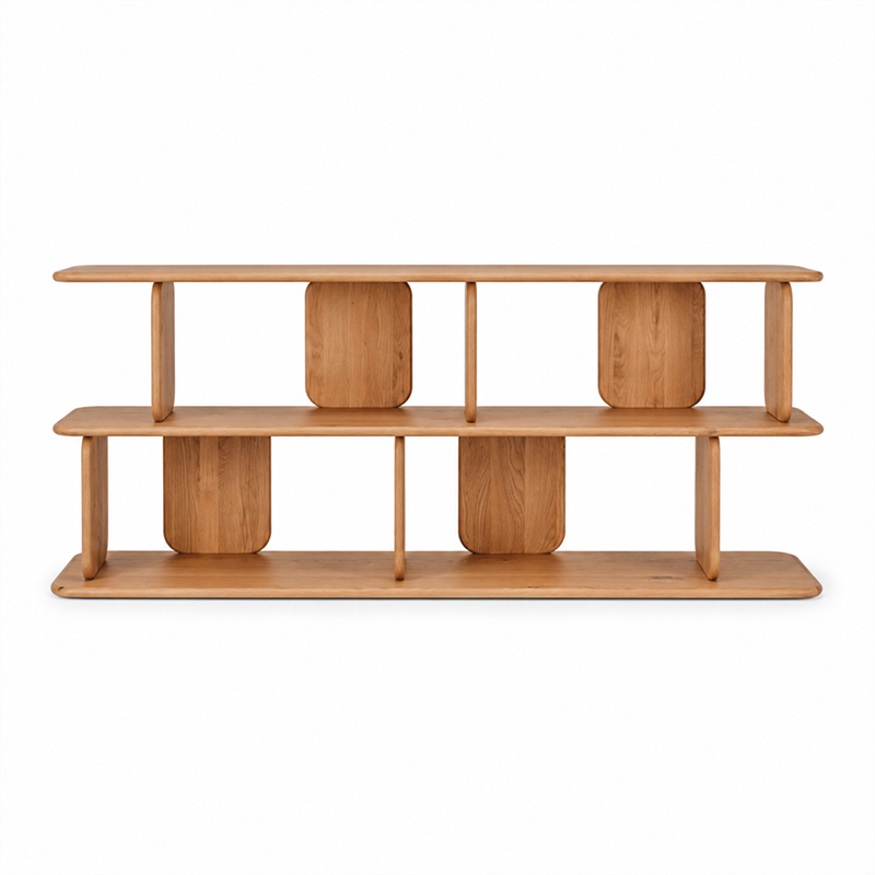 Panel Low Oak Bookcase 1680mm