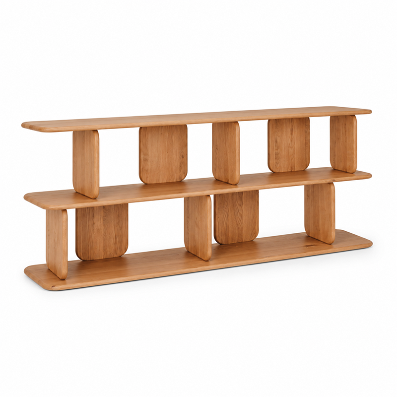 Panel Low Oak Bookcase 1680mm