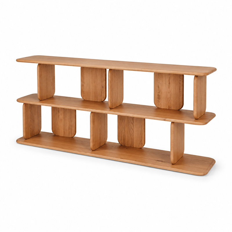 Panel Low Oak Bookcase 1680mm