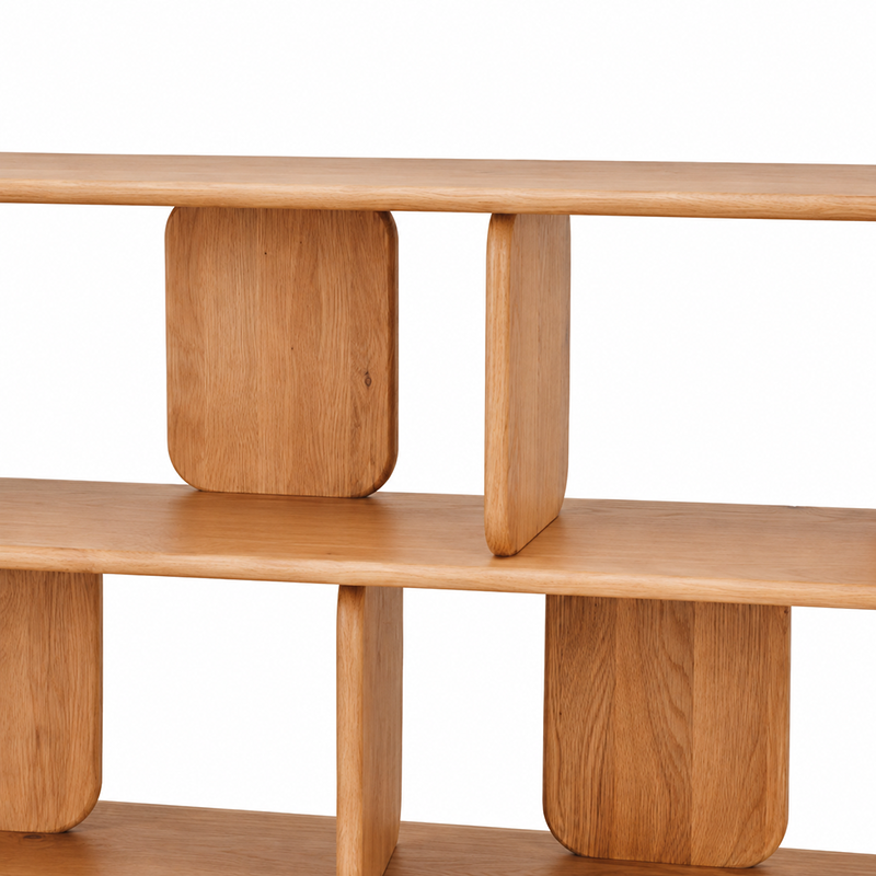Panel Low Oak Bookcase 1680mm