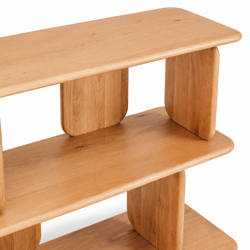 Panel Low Oak Bookcase 1680mm
