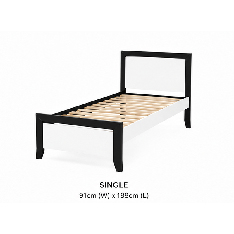 Patrick Solid Wood Bed Frame - Black or White