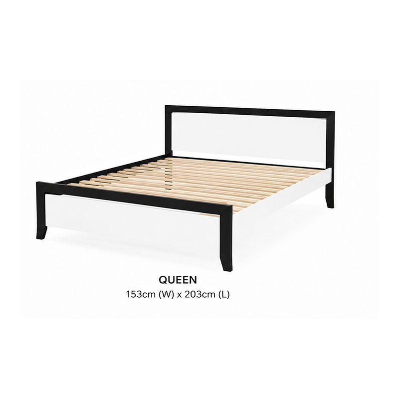 Patrick Solid Wood Bed Frame - Black or White