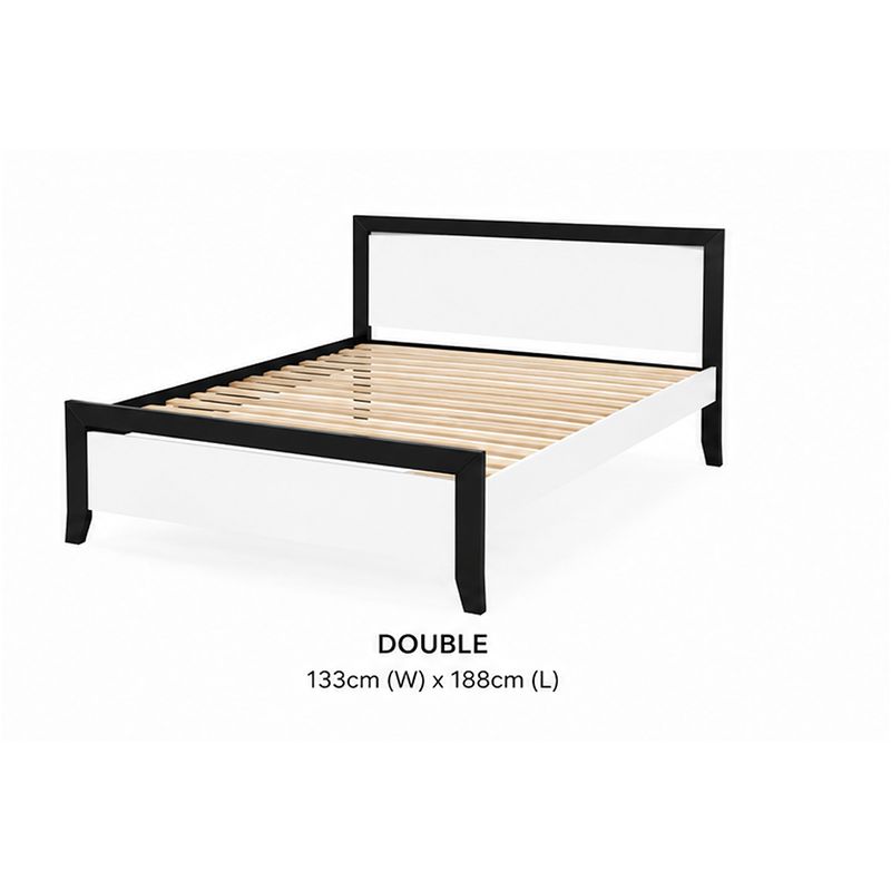 Patrick Solid Wood Bed Frame - Black or White