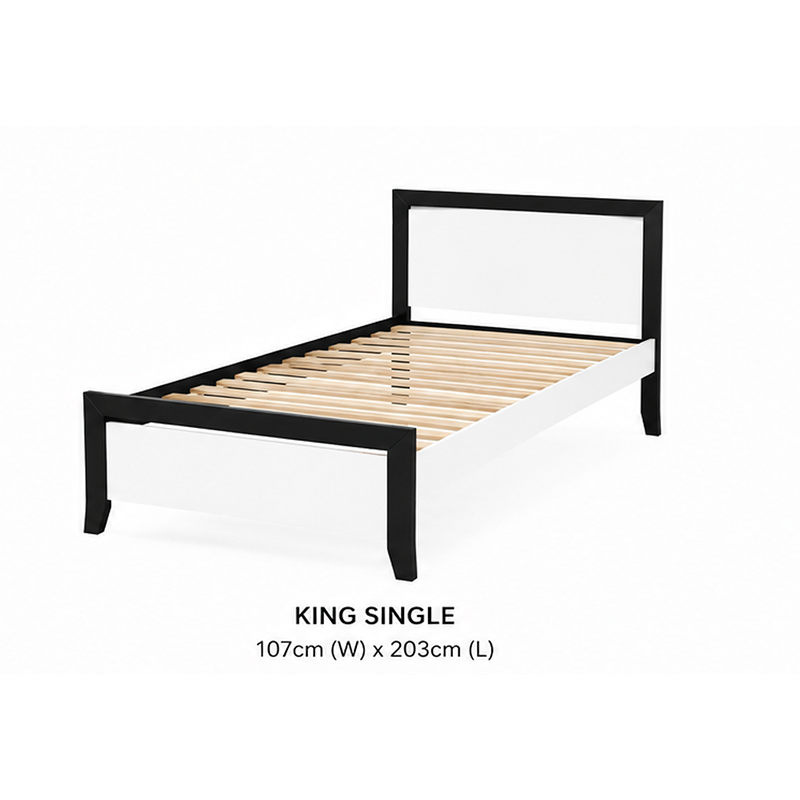 Patrick Solid Wood Bed Frame - Black or White