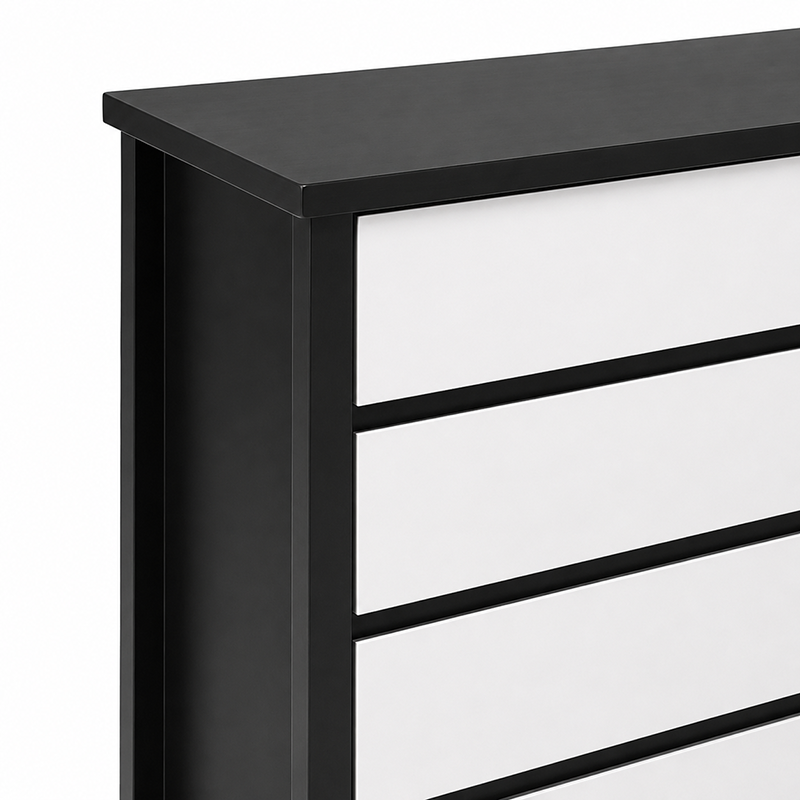 Patrick Tallboy 5 Drawer (Black / White) 830mm