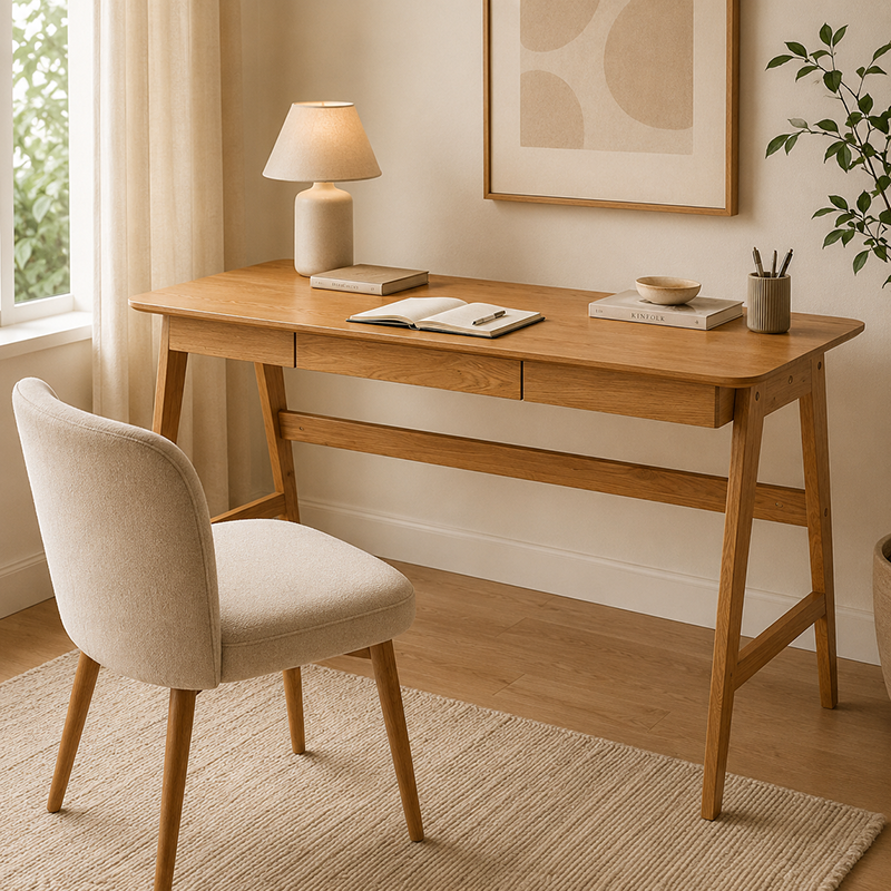 Radius Solid Oak Desk 1100mm