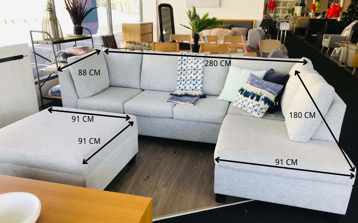 Rebecca Sofa Chaise & Ottoman