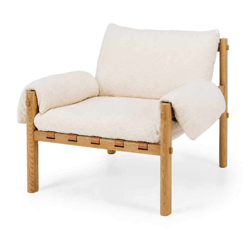 Retreat Armchair White Boucle