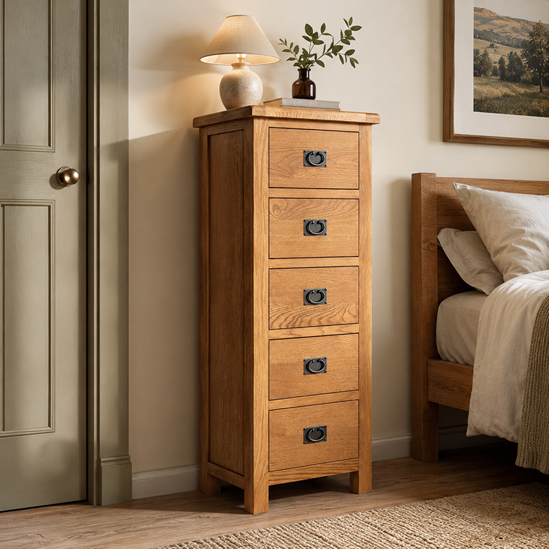 Richmond Slimboy 5 Drawer (Brown)