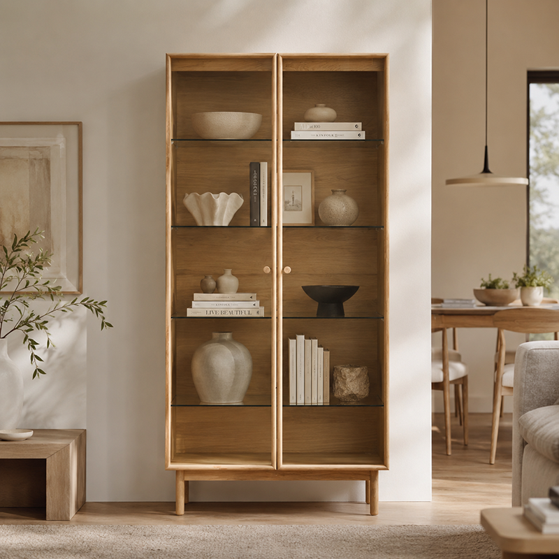 Rotterdam Oak Display Cabinet 1000mm