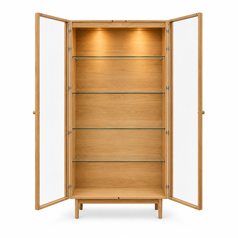 Rotterdam Oak Display Cabinet 1000mm