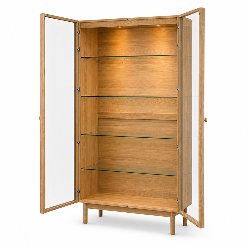 Rotterdam Oak Display Cabinet 1000mm
