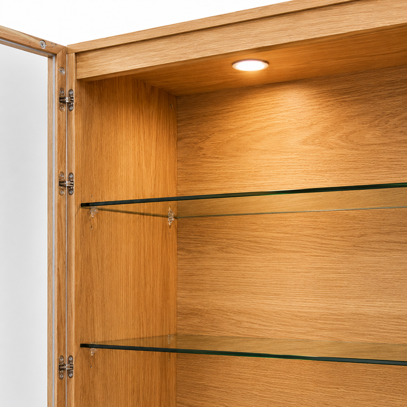 Rotterdam Oak Display Cabinet 1000mm