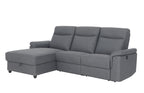 Dawson Fabric 3 Seat Reversible Chaise Lounge With Storage
