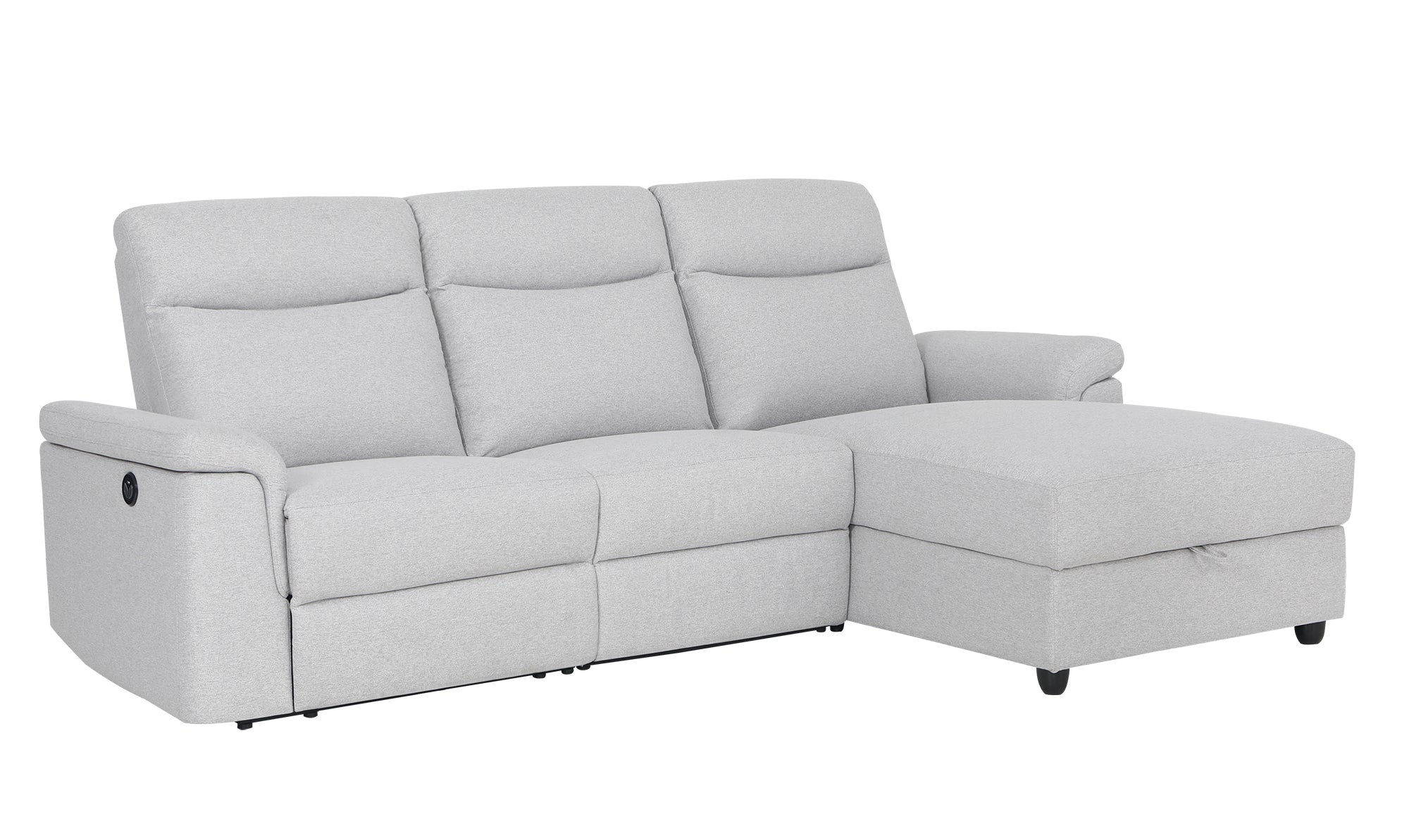 Dawson Fabric 3 Seat Reversible Chaise Lounge With Storage