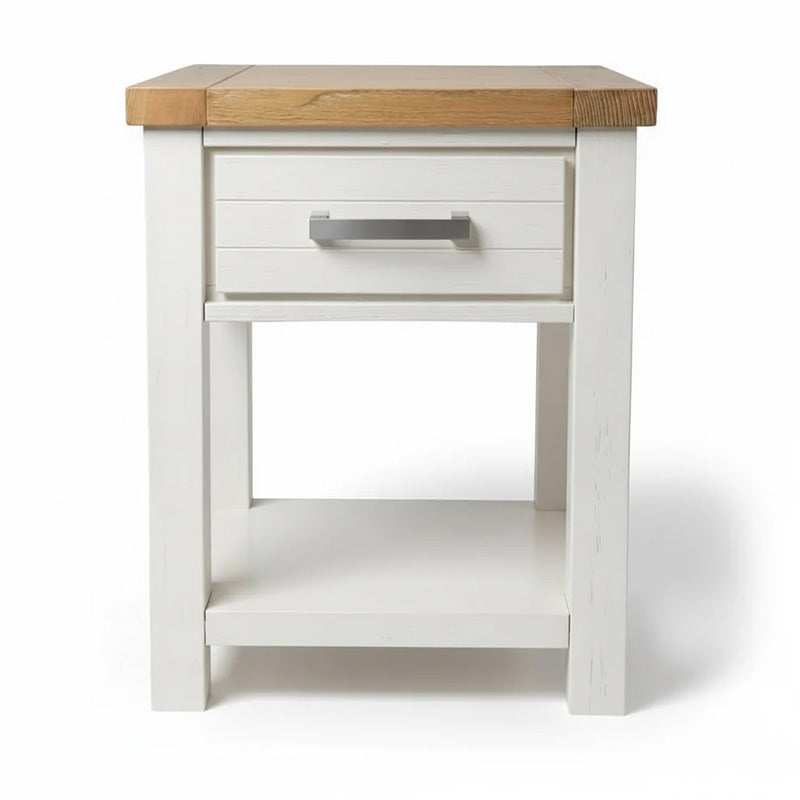 Sicily 1 Drawer Bedside Table (White)