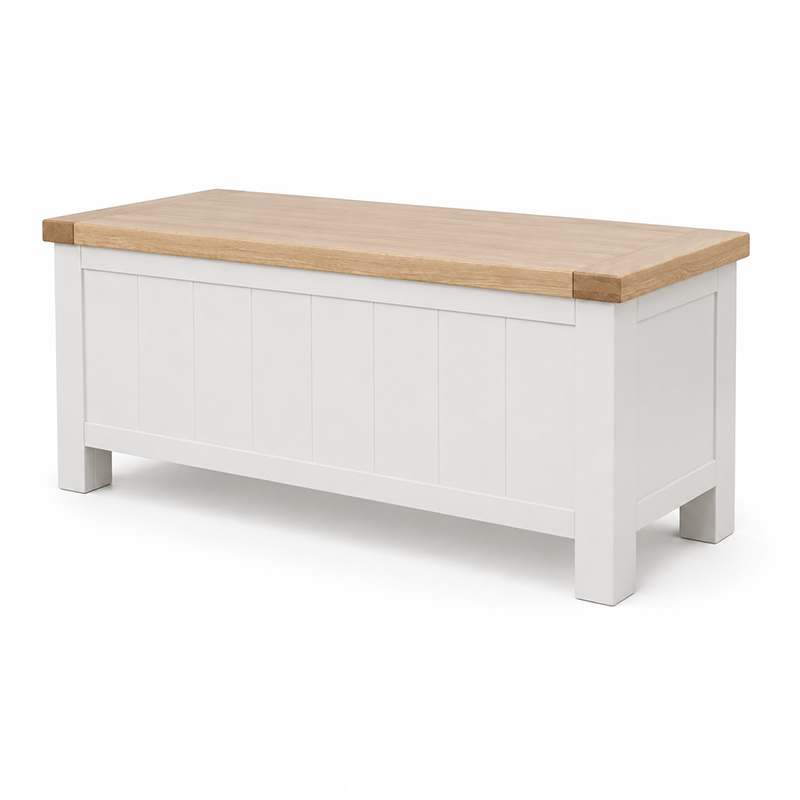 Sicily Blanket Box (White / Beige / Brown)