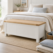 Sicily Blanket Box (White / Beige / Brown)