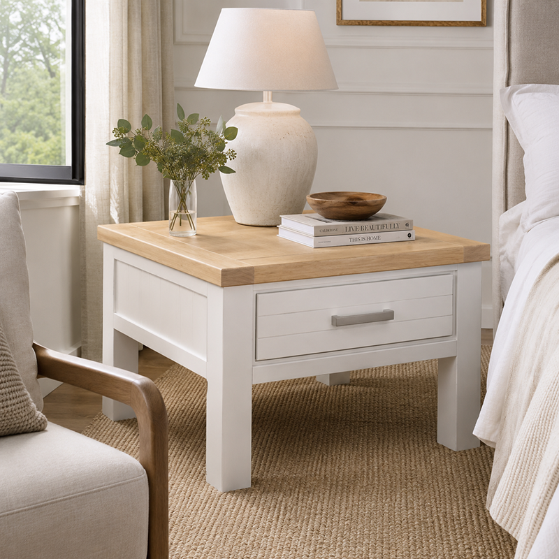 Sicily Lamp Table (White)
