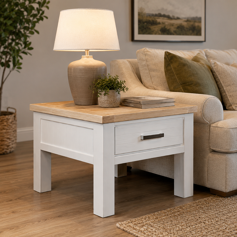 Sicily Lamp Table (White)