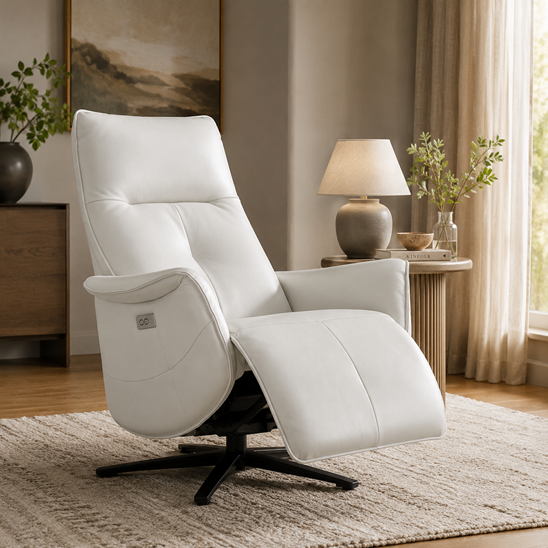 Slimline Leather Power Recliner - ETA Aug 2026