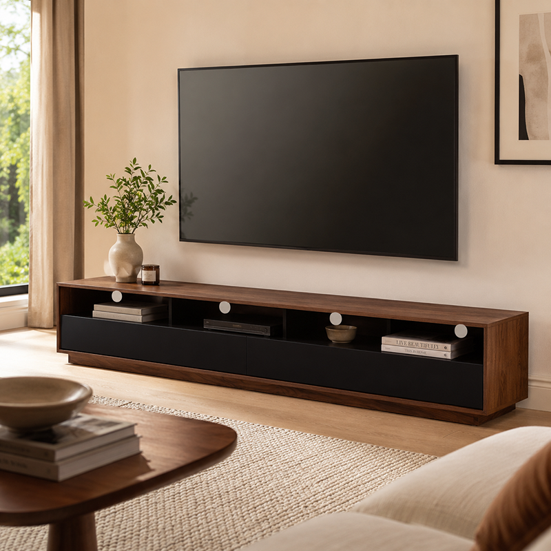 Suave TV Unit W180cm (Brown / Black)