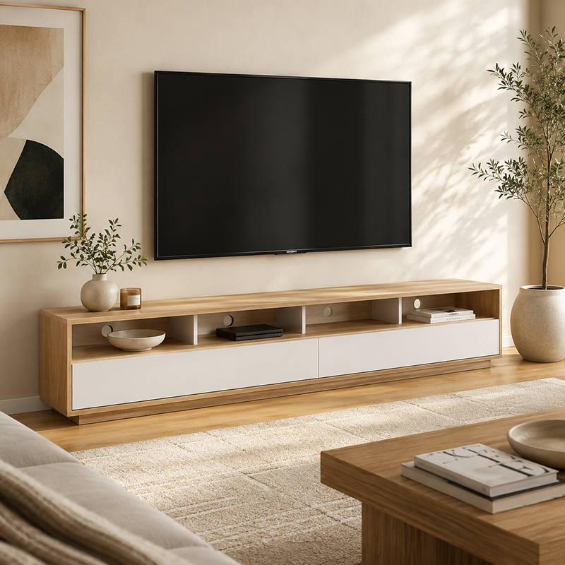 Suave TV Unit W180cm (Brown / Black)