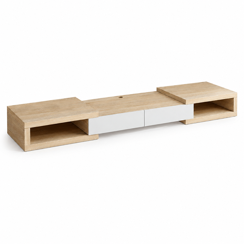 Split TV Unit Cabinet W250cm (Dark Oak)