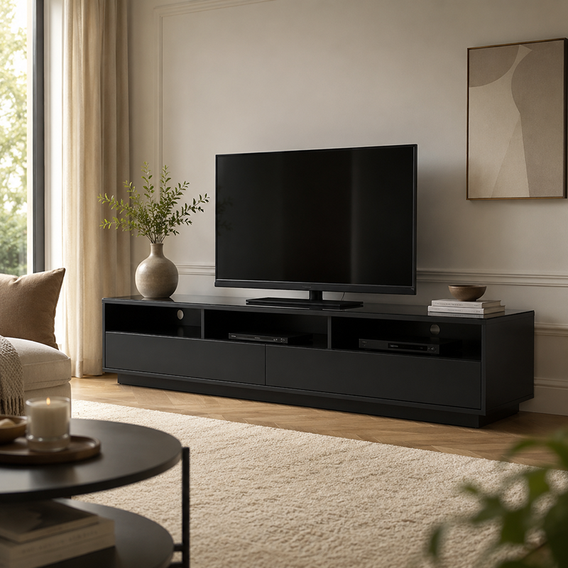 Suave TV Unit W180cm (Brown / Black)