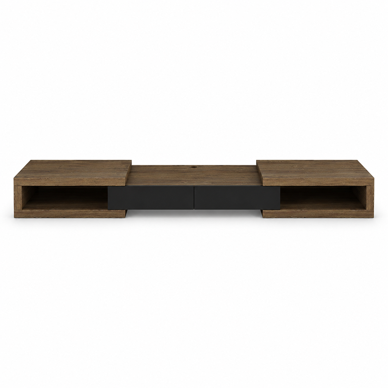 Split TV Unit Cabinet W250cm (Dark Oak)