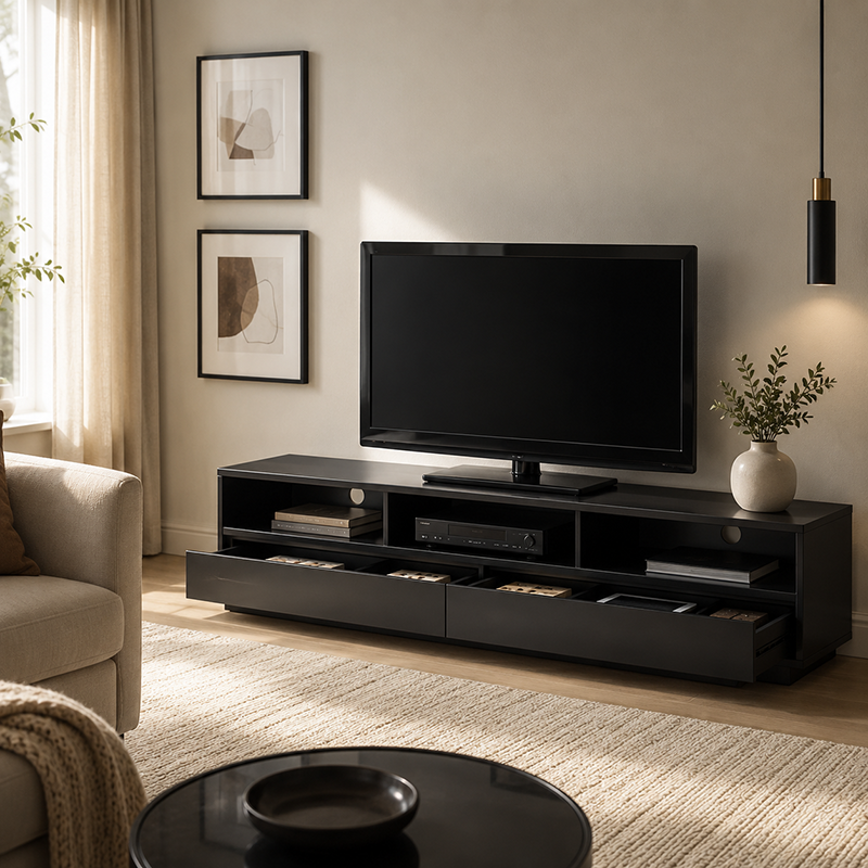 Suave TV Unit W180cm (Brown / Black)