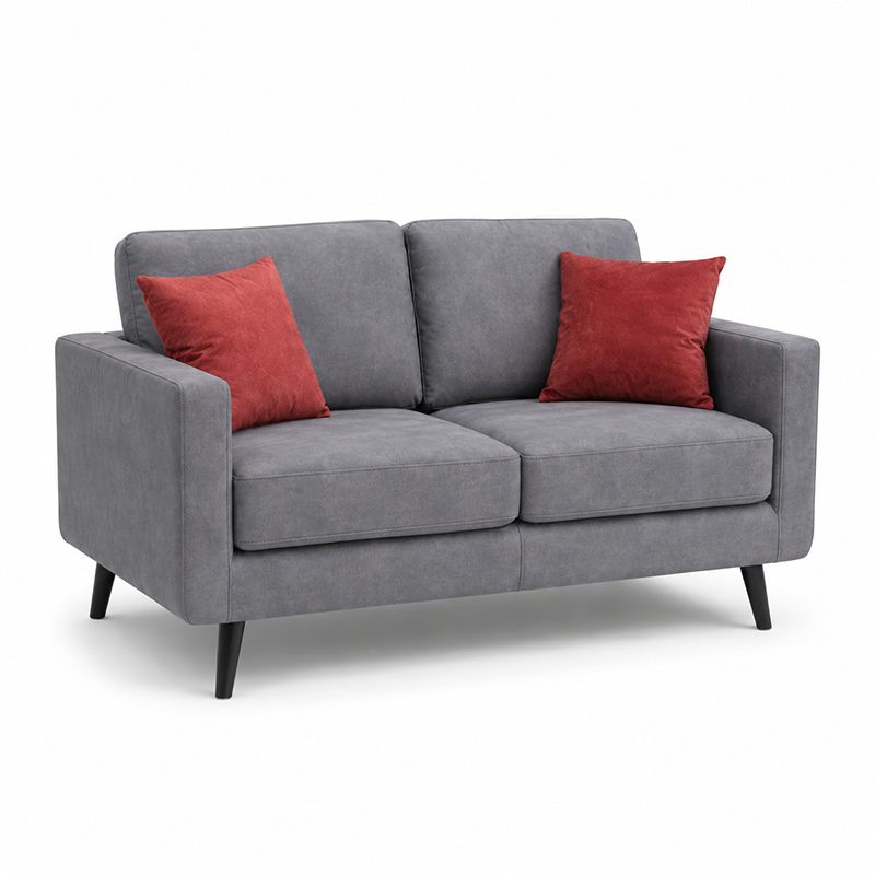 Stationary Velvet Fabric Sofa