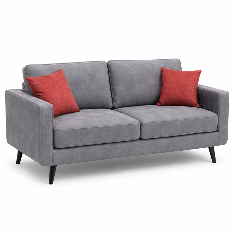 Stationary Velvet Fabric Sofa