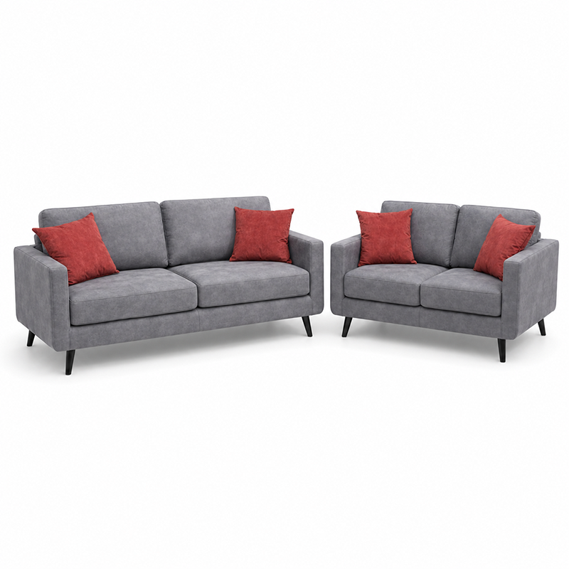 Stationary Velvet Fabric Sofa