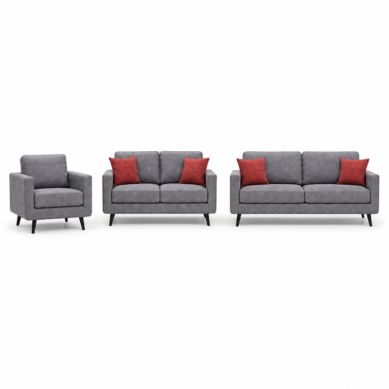 Stationary Velvet Fabric Sofa