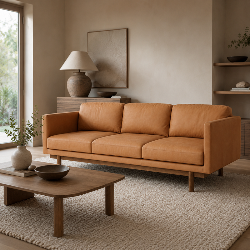 Strada Leather 3 Seater Sofa 2060mm