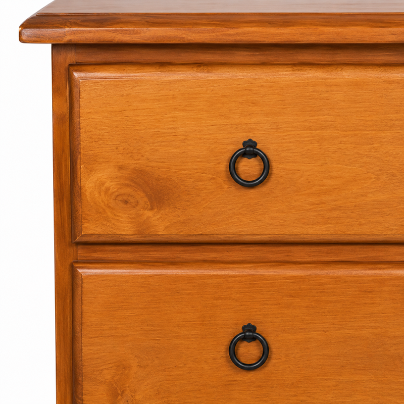 Susan Bedside Table 3 Drawer (Warm Honey)